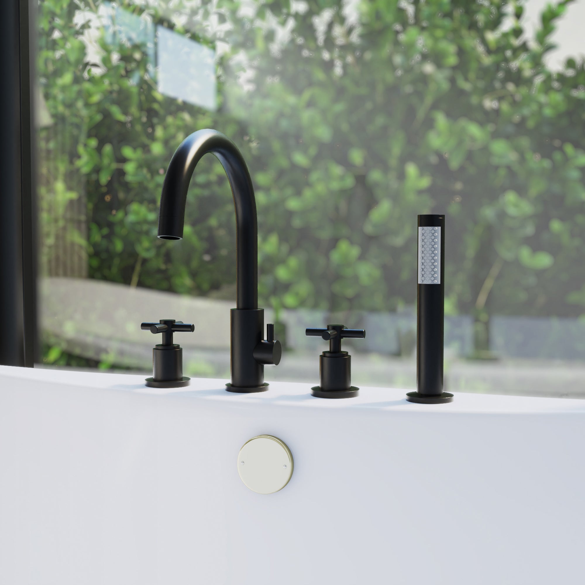 DreamLine Atlantic 12" x 8" Tub Faucet w/Handshower