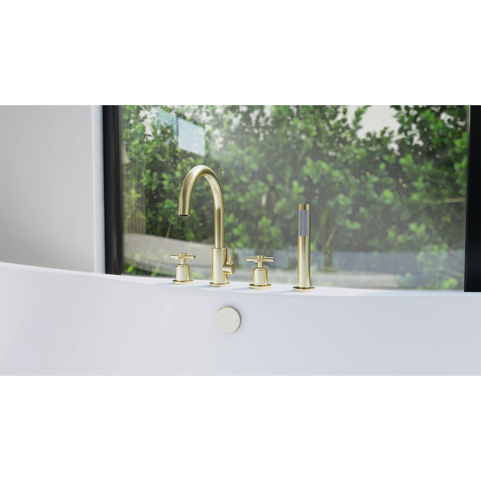 DreamLine Atlantic 12" x 8" Tub Faucet w/Handshower