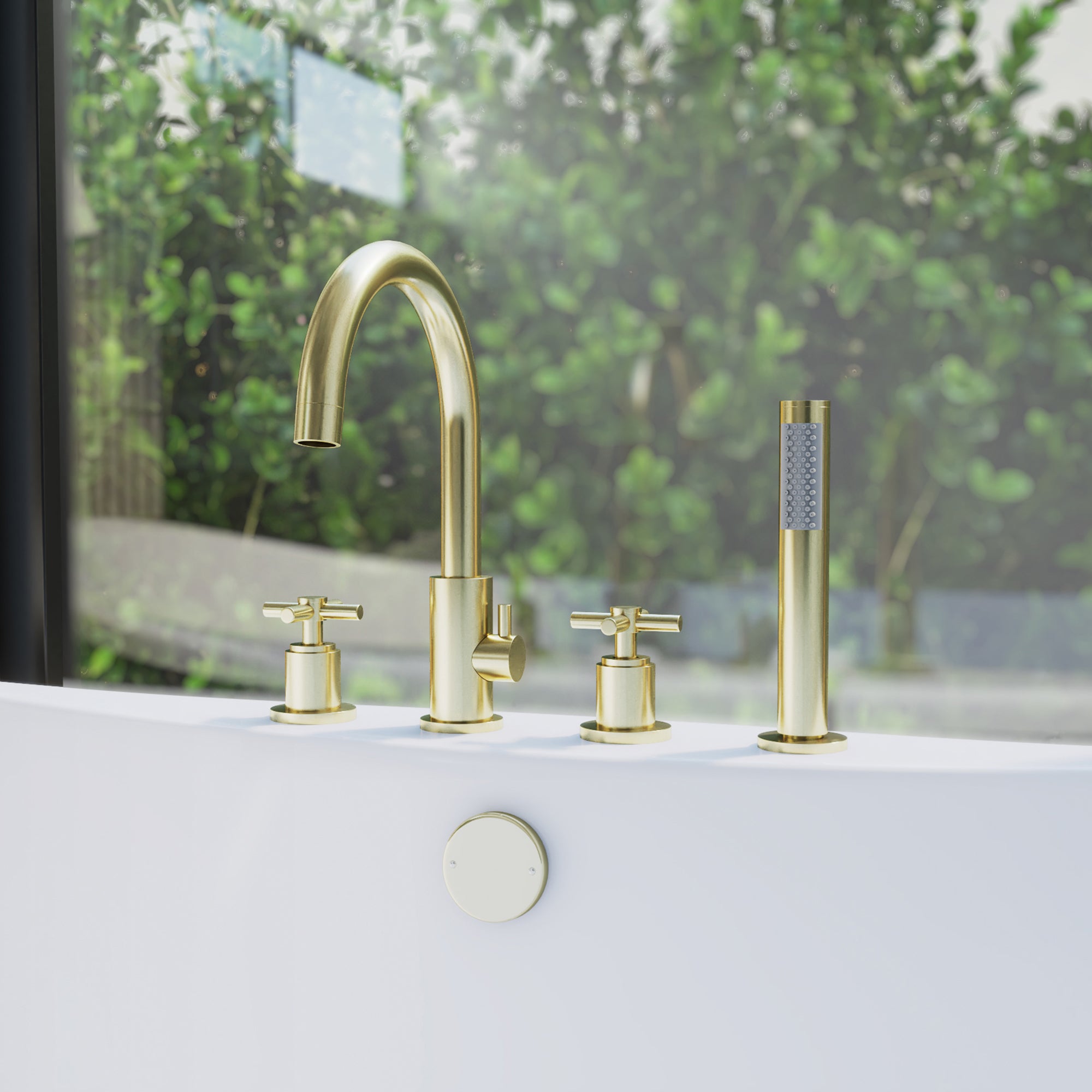 DreamLine Atlantic 12" x 8" Tub Faucet w/Handshower