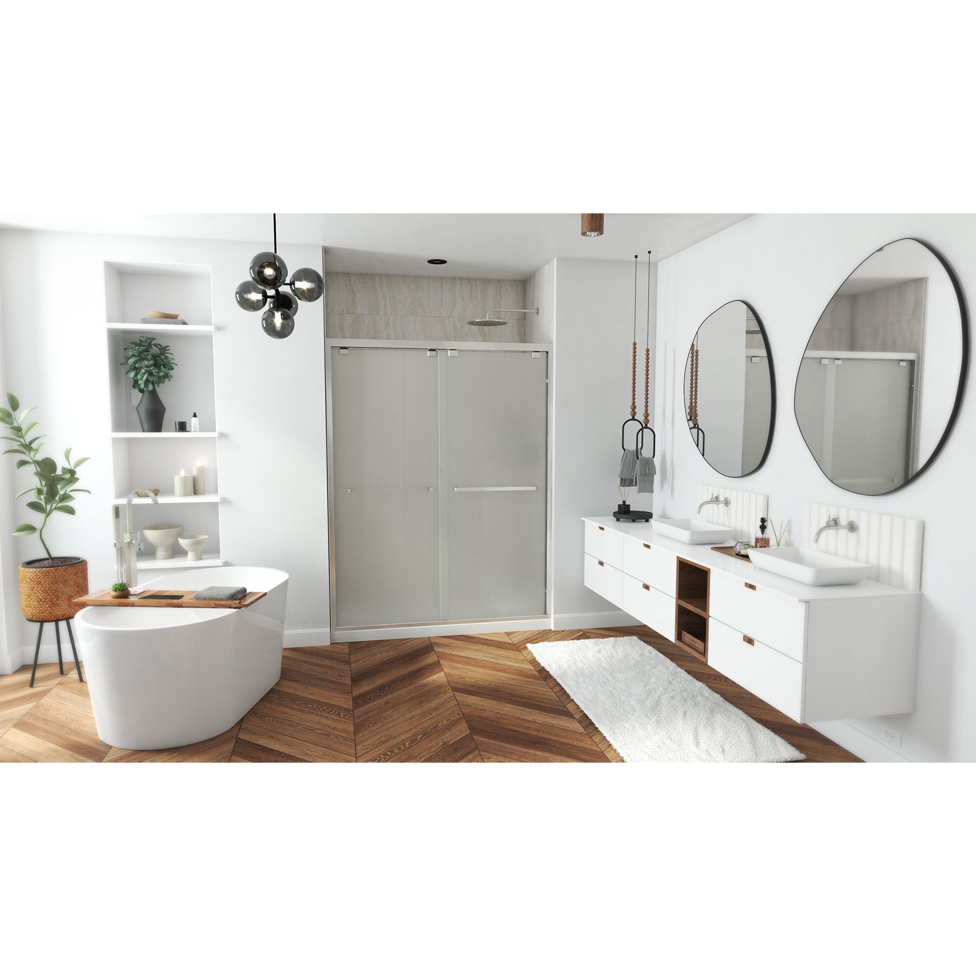 DreamLine Encore 56-60" W Bypass Sliding Door with Frosted Glass