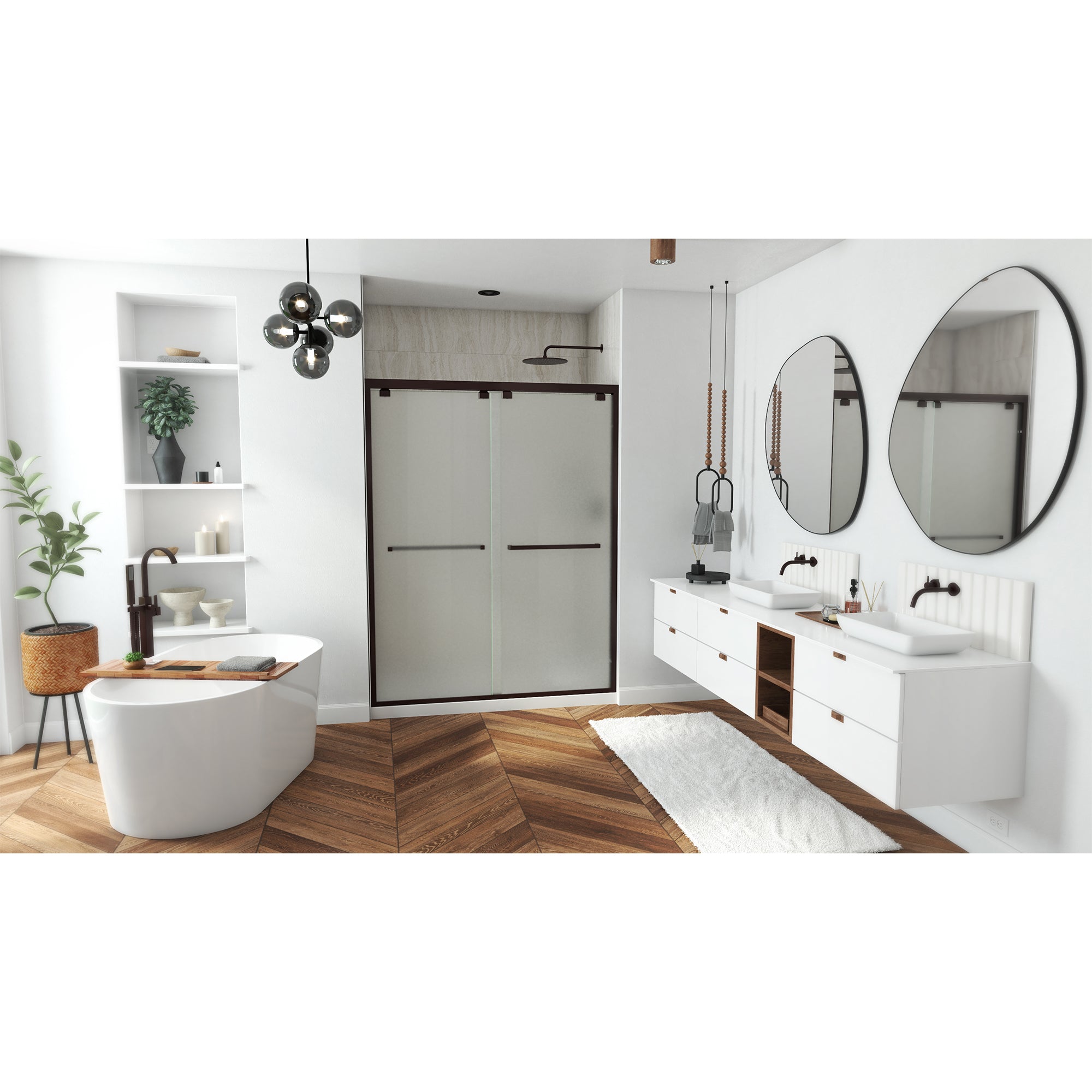 DreamLine Encore 56-60" W Bypass Sliding Door with Frosted Glass