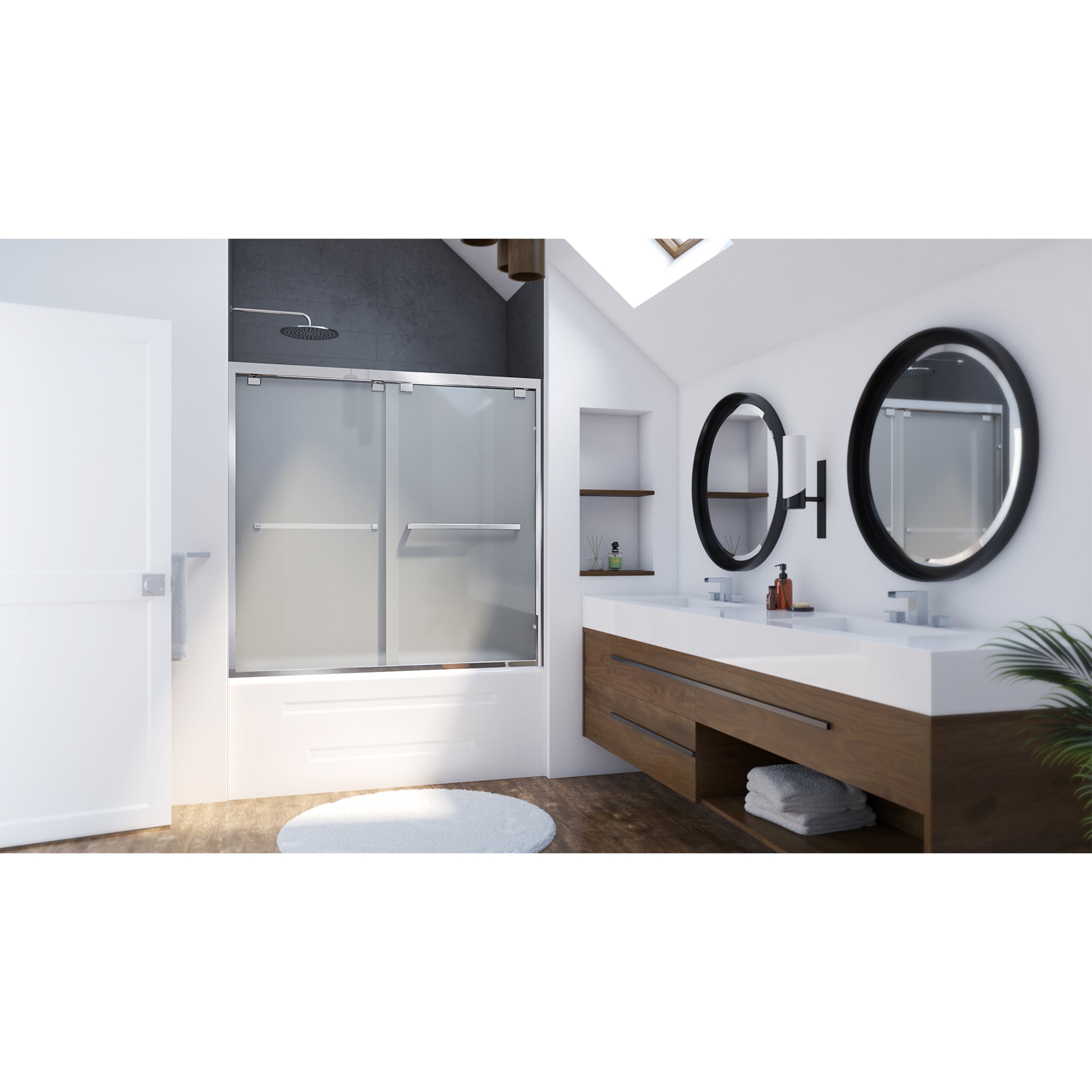 DreamLine Encore 56-60" W Bypass Sliding Tub Door with Frosted Glass