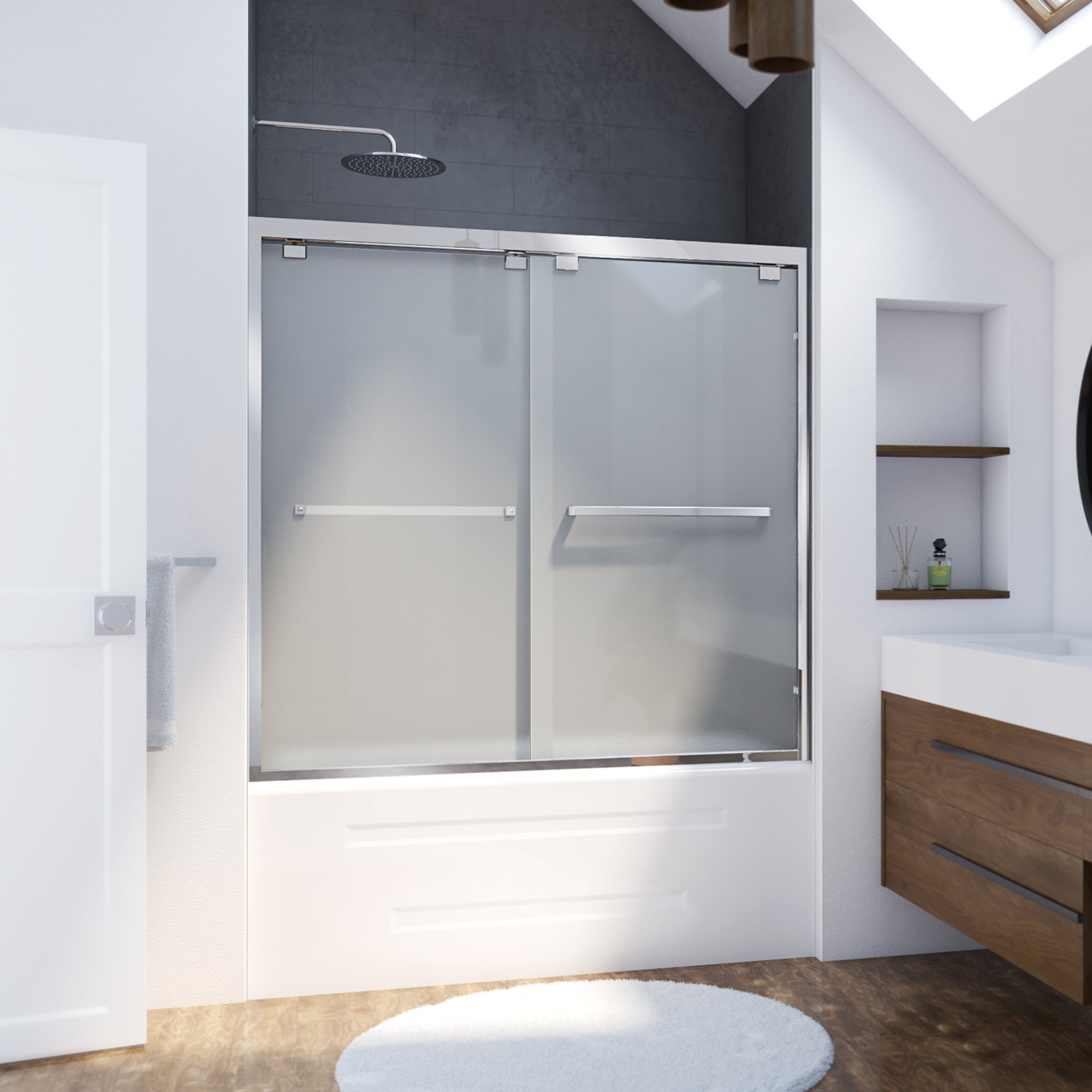 DreamLine Encore 56-60" W Bypass Sliding Tub Door with Frosted Glass