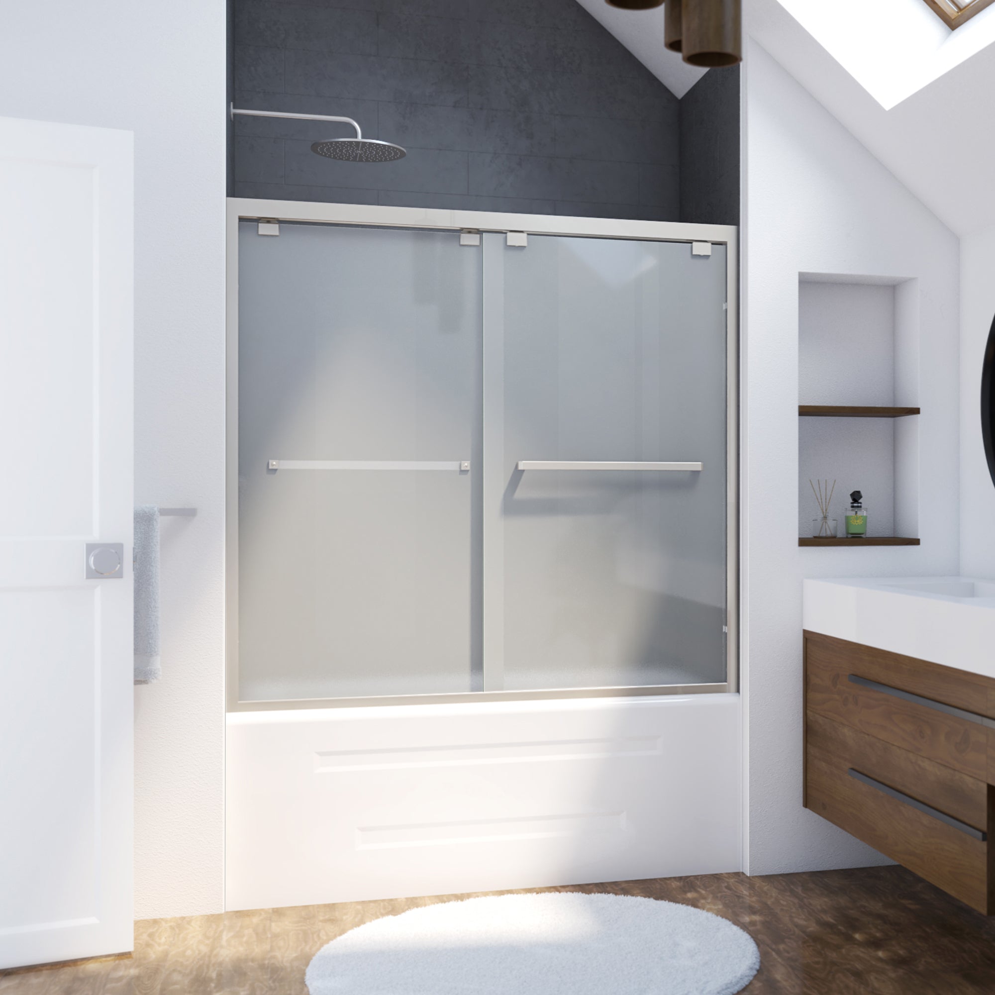 DreamLine Encore 56-60" W Bypass Sliding Tub Door with Frosted Glass