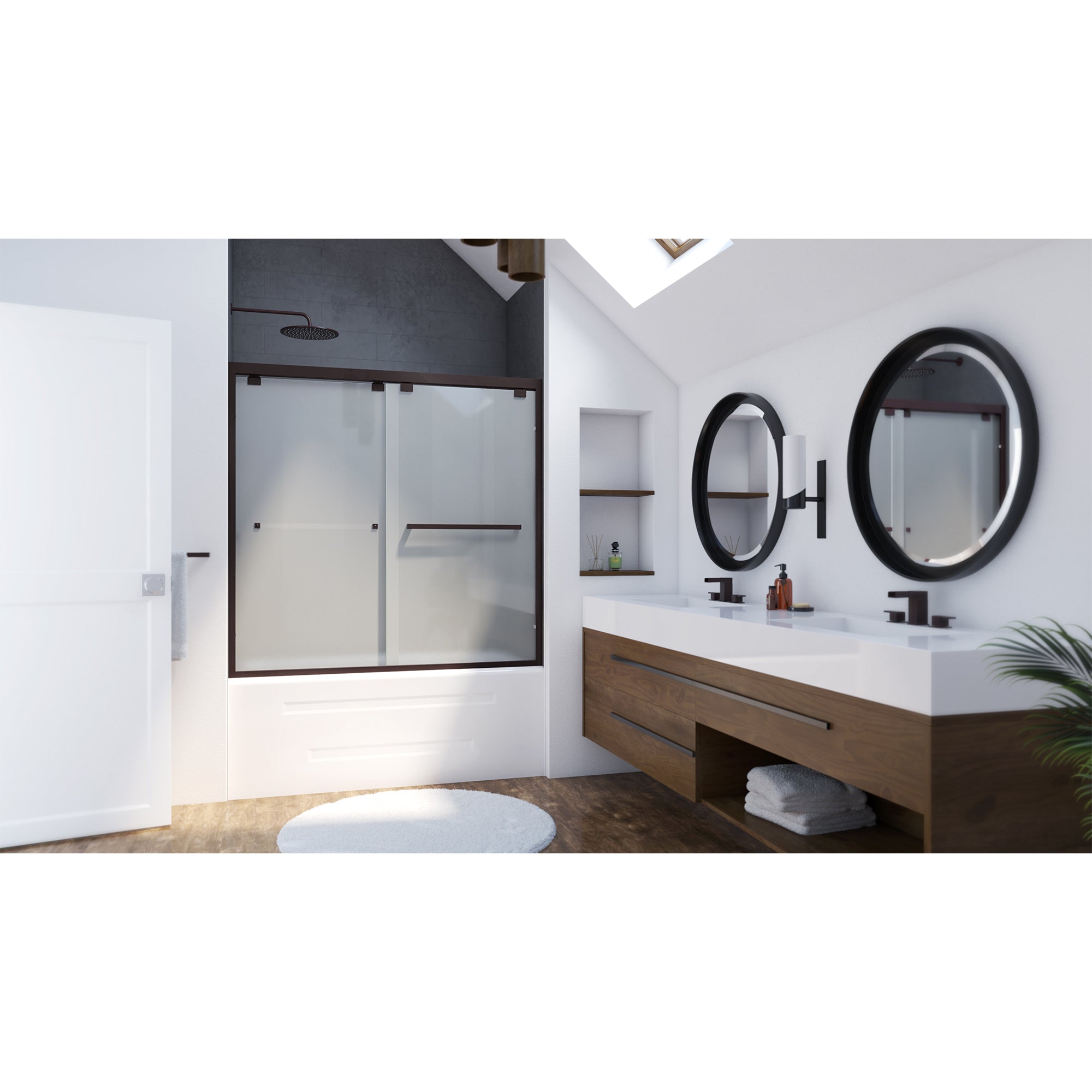 DreamLine Encore 56-60" W Bypass Sliding Tub Door with Frosted Glass