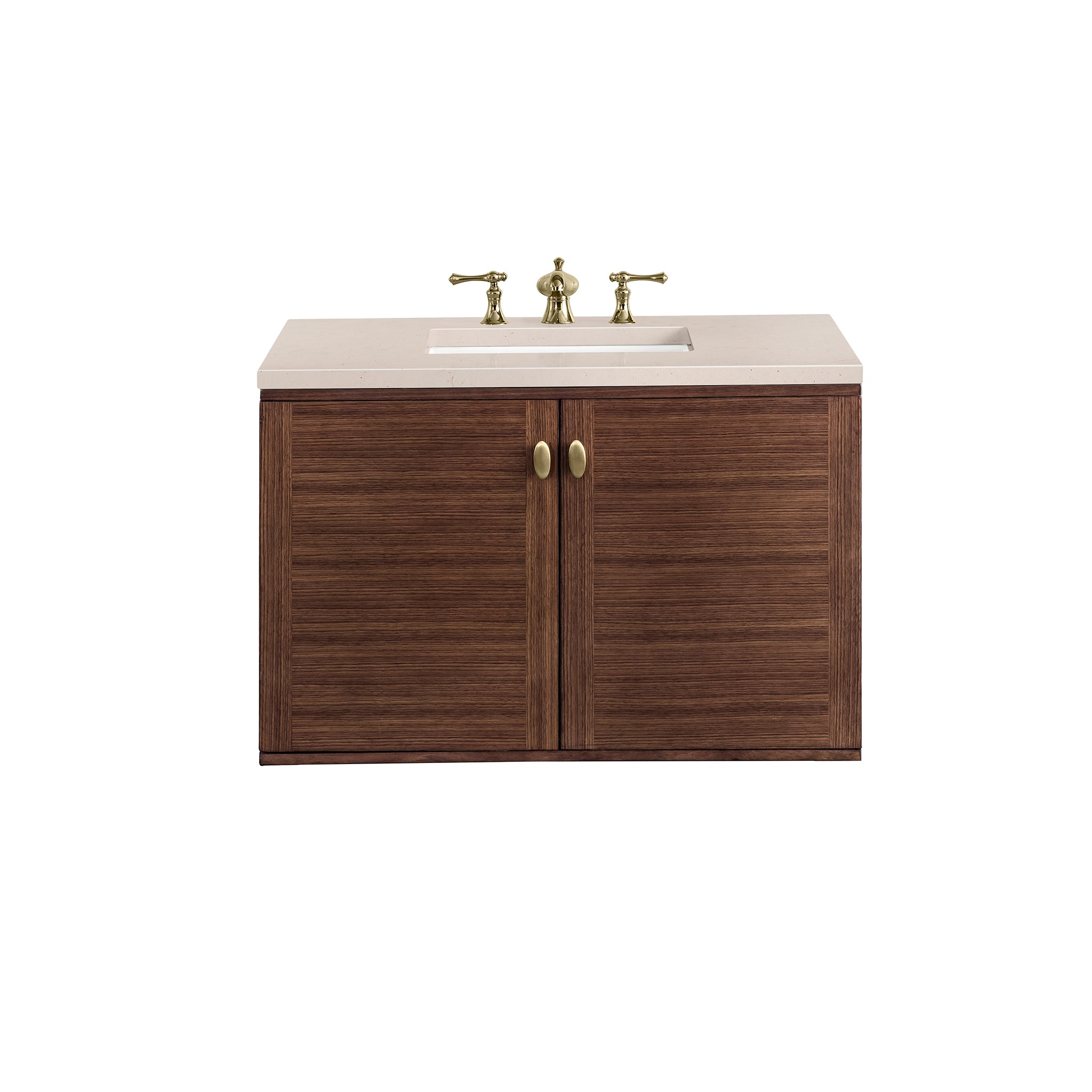James Martin Amberly 36" Single Vanity in Mid-Century Walnut with 3cm Countertop