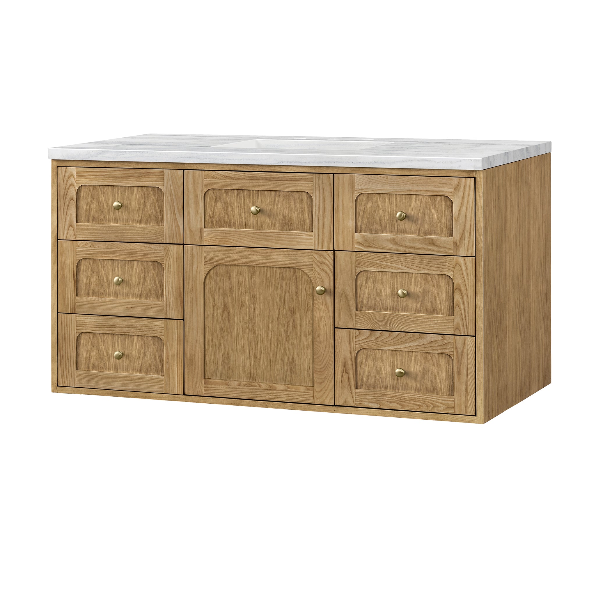 James Martin Laurent 48" Single Vanity in Light Natural Oak with 3cm Countertop