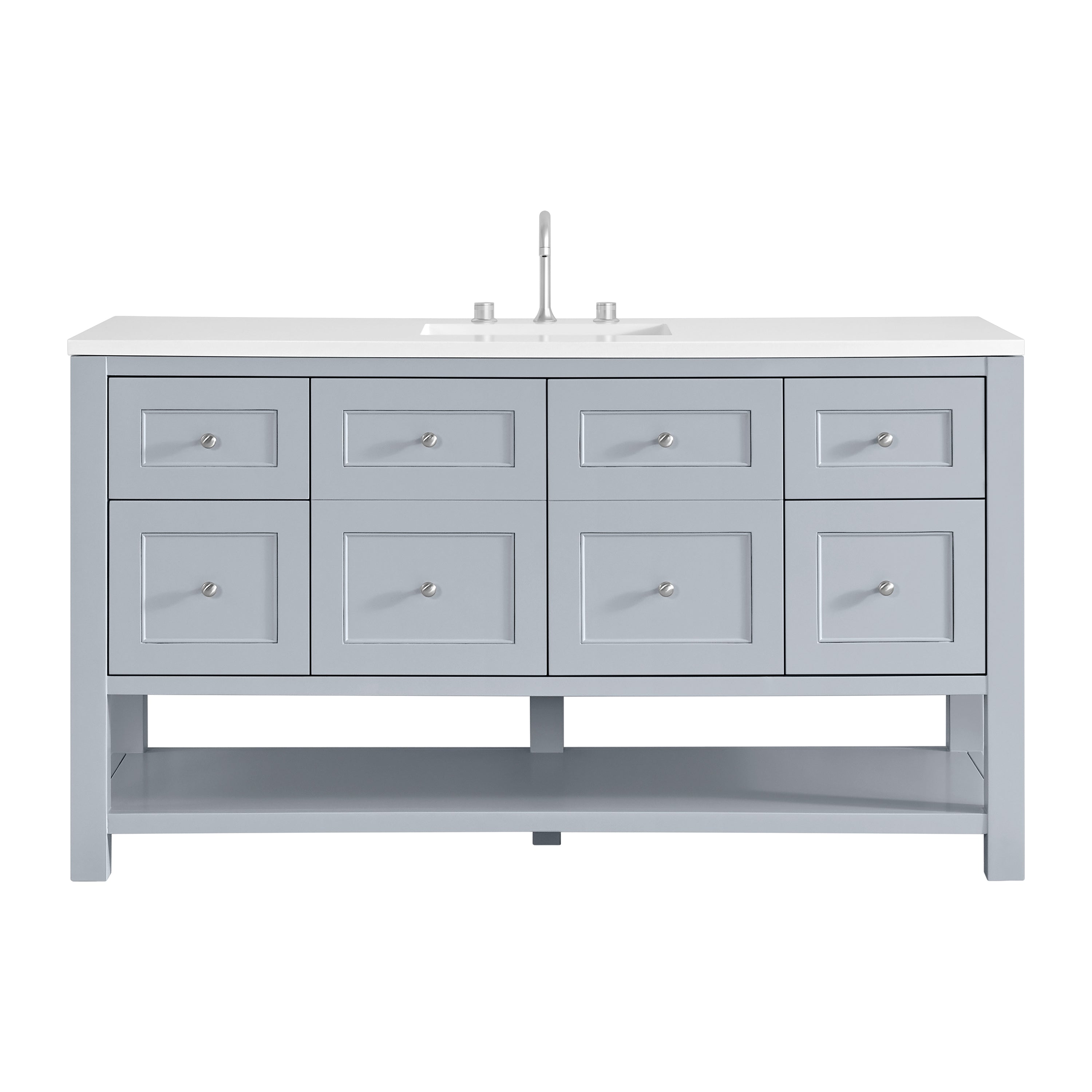 James Martin Breckenridge 60" Single Vanity in Serenity Blue with 3cm Countertop