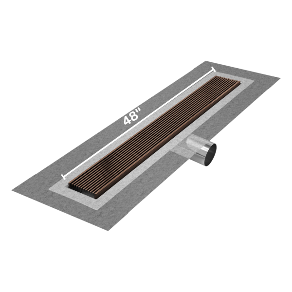 Wedgewire Delmar Standard length side outlet linear drain