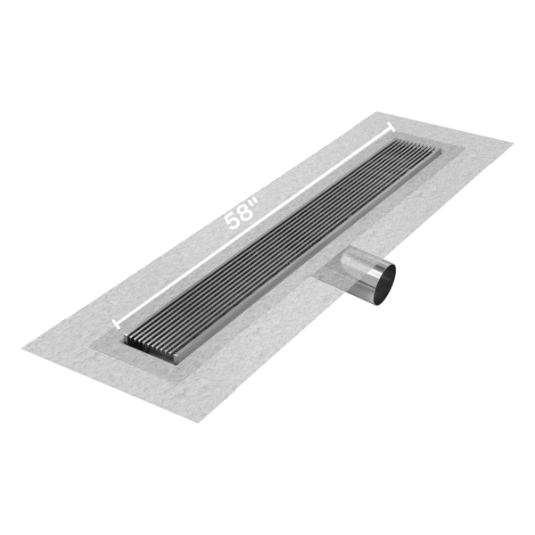 Wedgewire Delmar Standard length side outlet linear drain