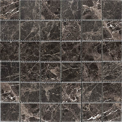 Dark Emperador Polished Marble Mosaic Square 2"X2"