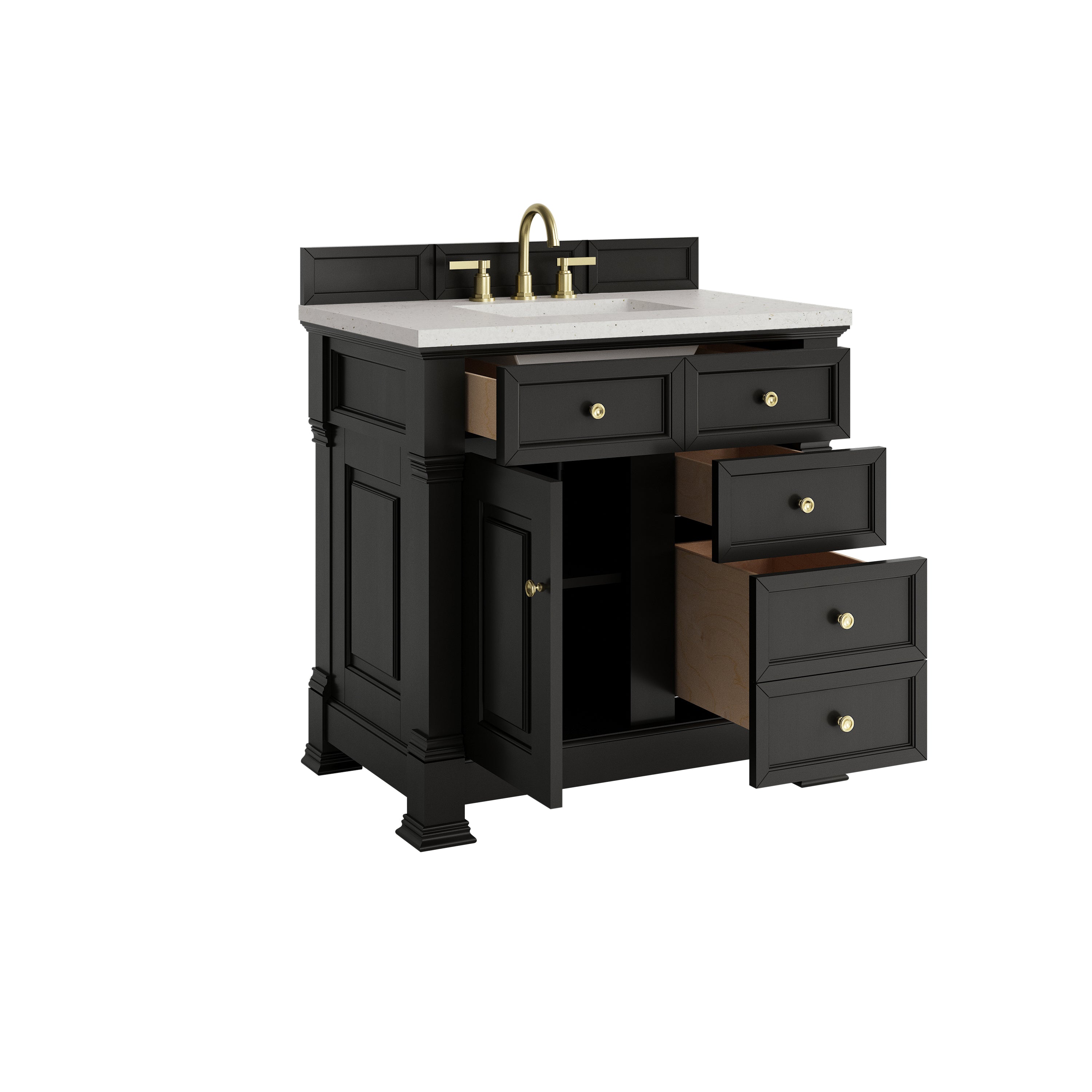 James Martin Brookfield 36" Single Vanity in Black Onyx with 3cm Countertop