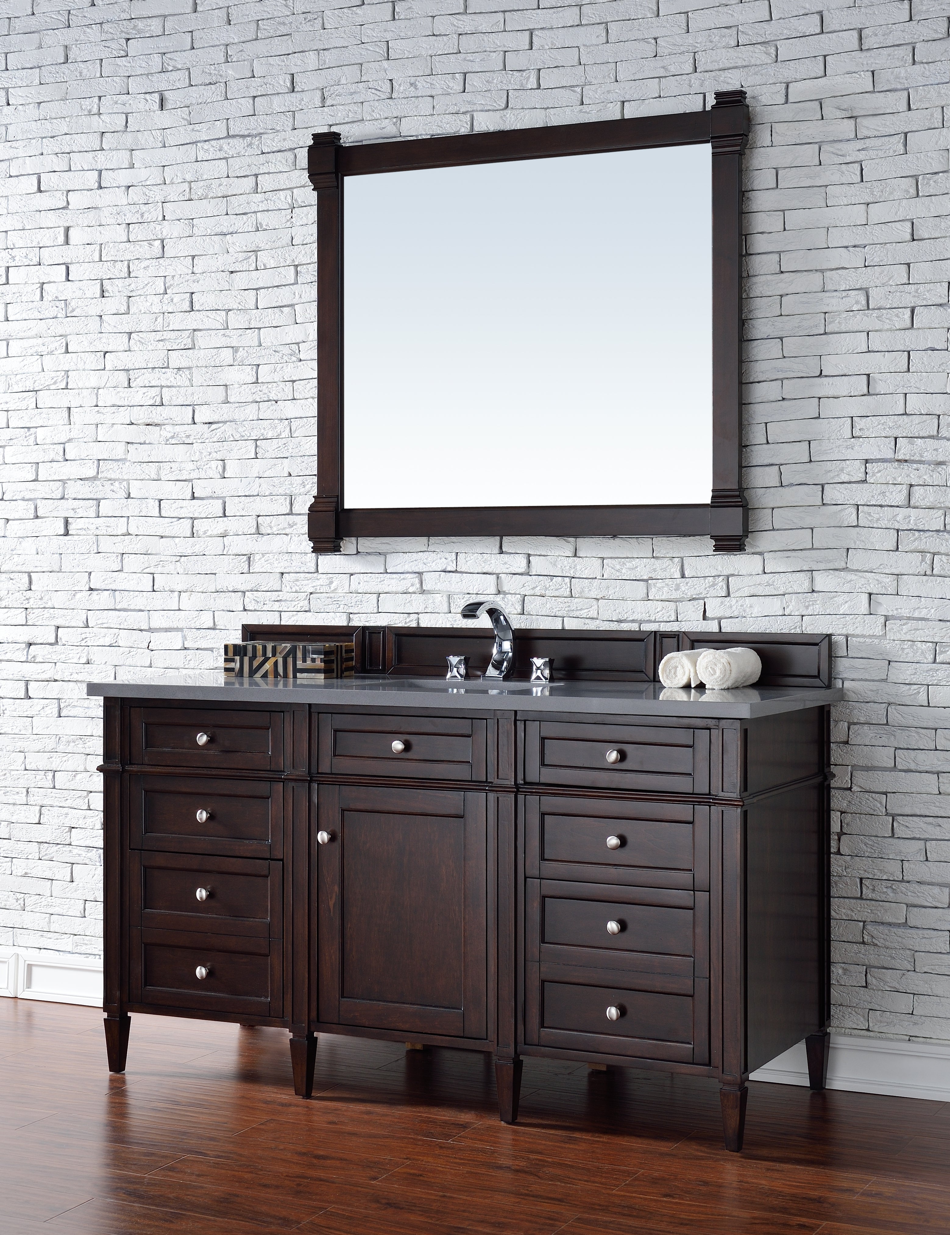 James Martin Brittany 60" Single Vanity in Burnished Mahogany with 3cm Countertop