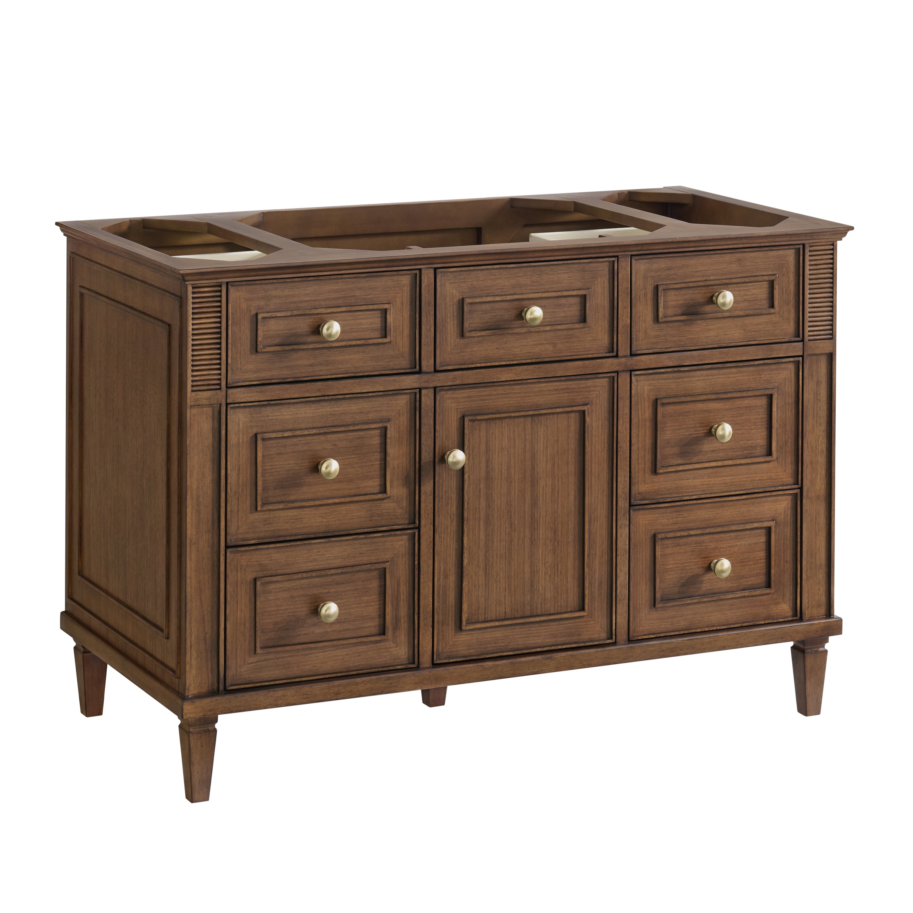 James Martin Lorelai 48" Single Vanity in Mid-Century Walnut with 3cm Countertop and FreePower Wireless Charger