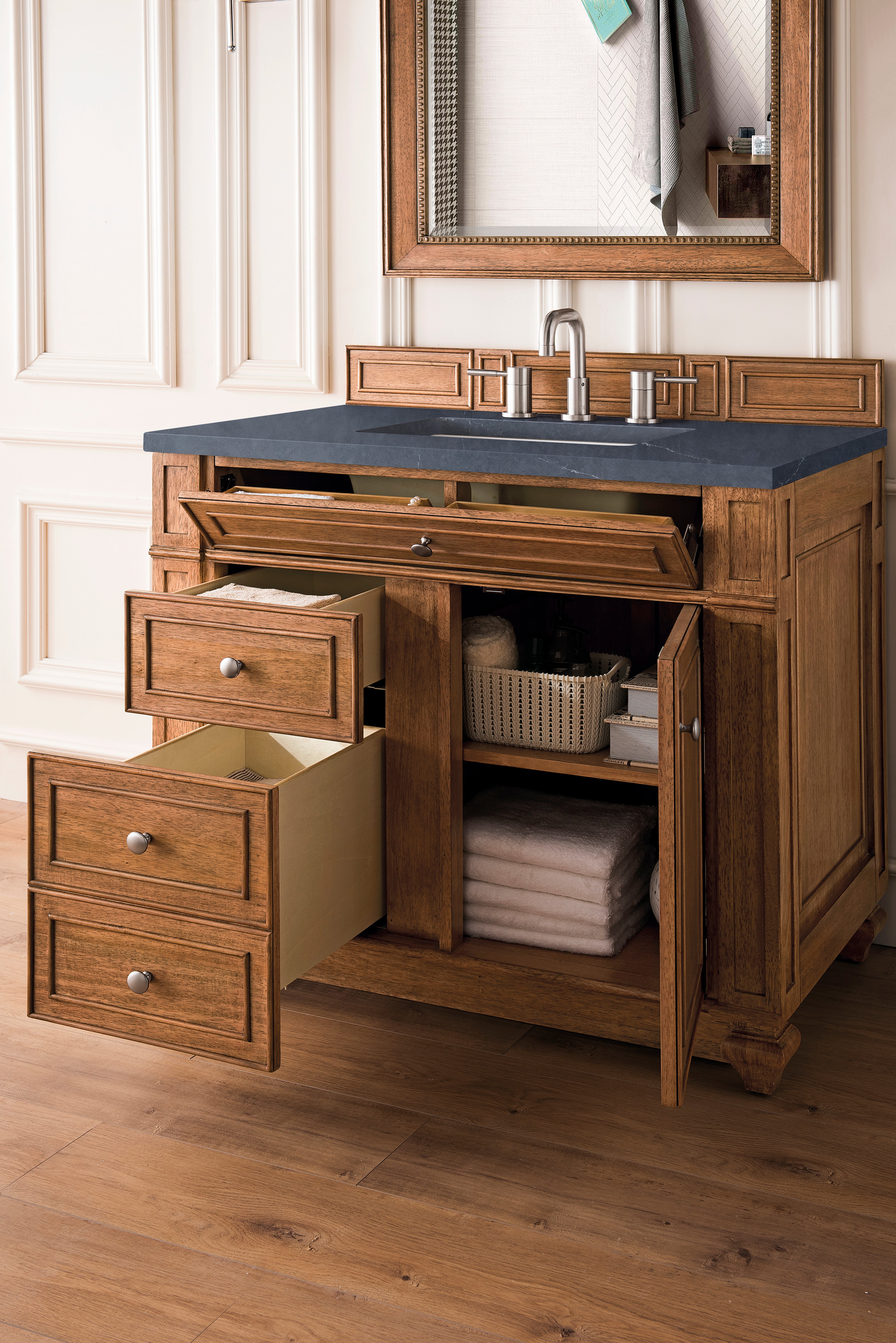 James Martin Bristol 36" Single Vanity in Saddle Brown with 3cm Countertop