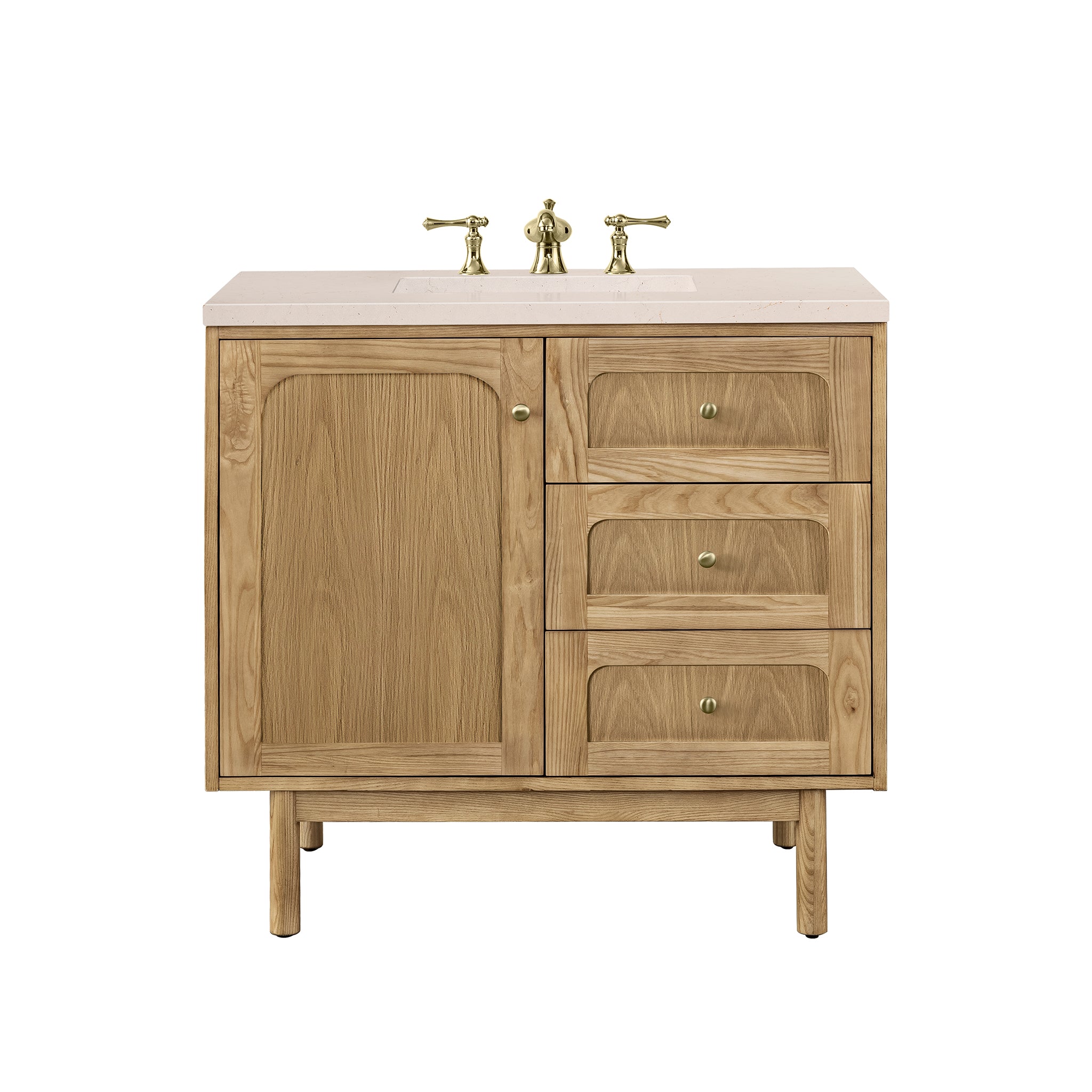 James Martin Laurent 36" Single Vanity in Light Natural Oak with 3cm Countertop