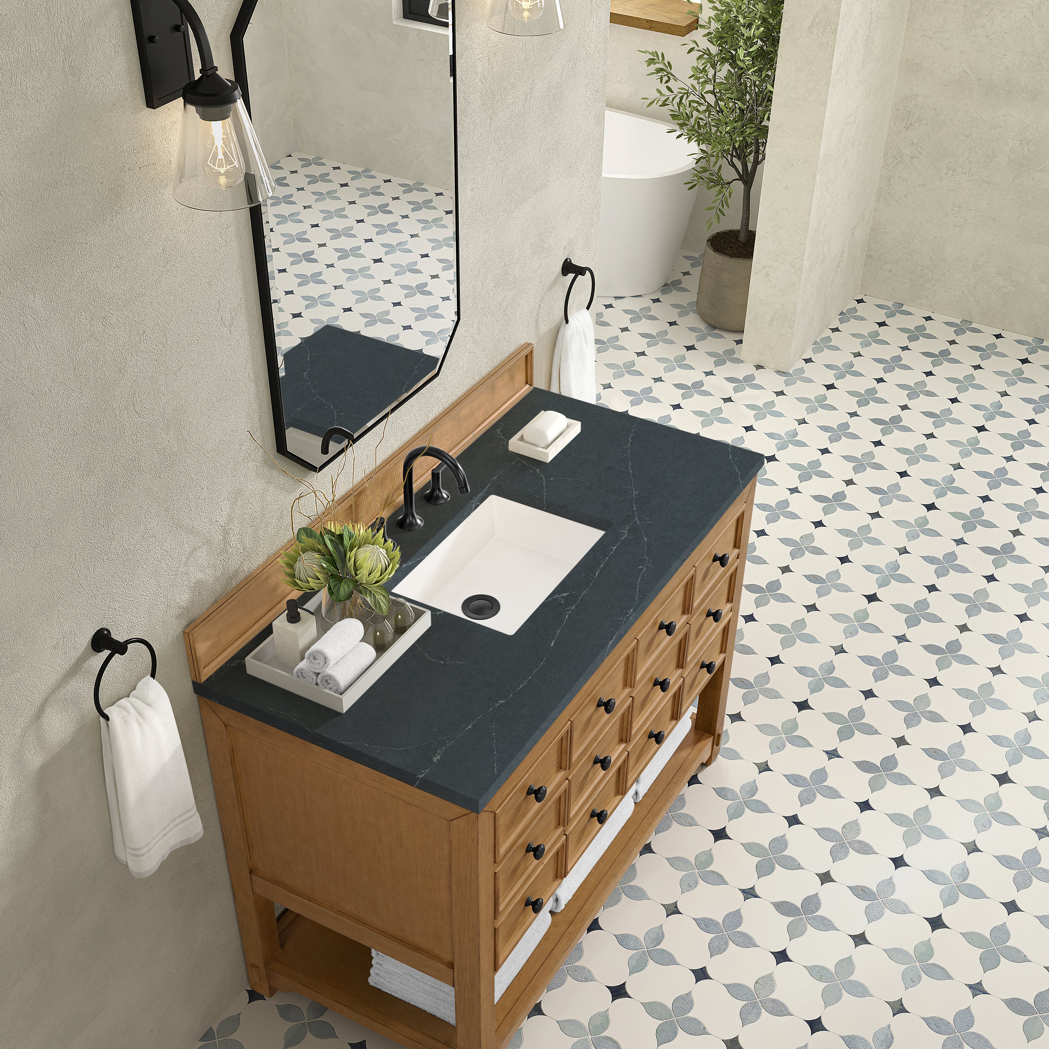 James Martin Malibu 48" Single Vanity in Amber Birch with 3cm Countertop