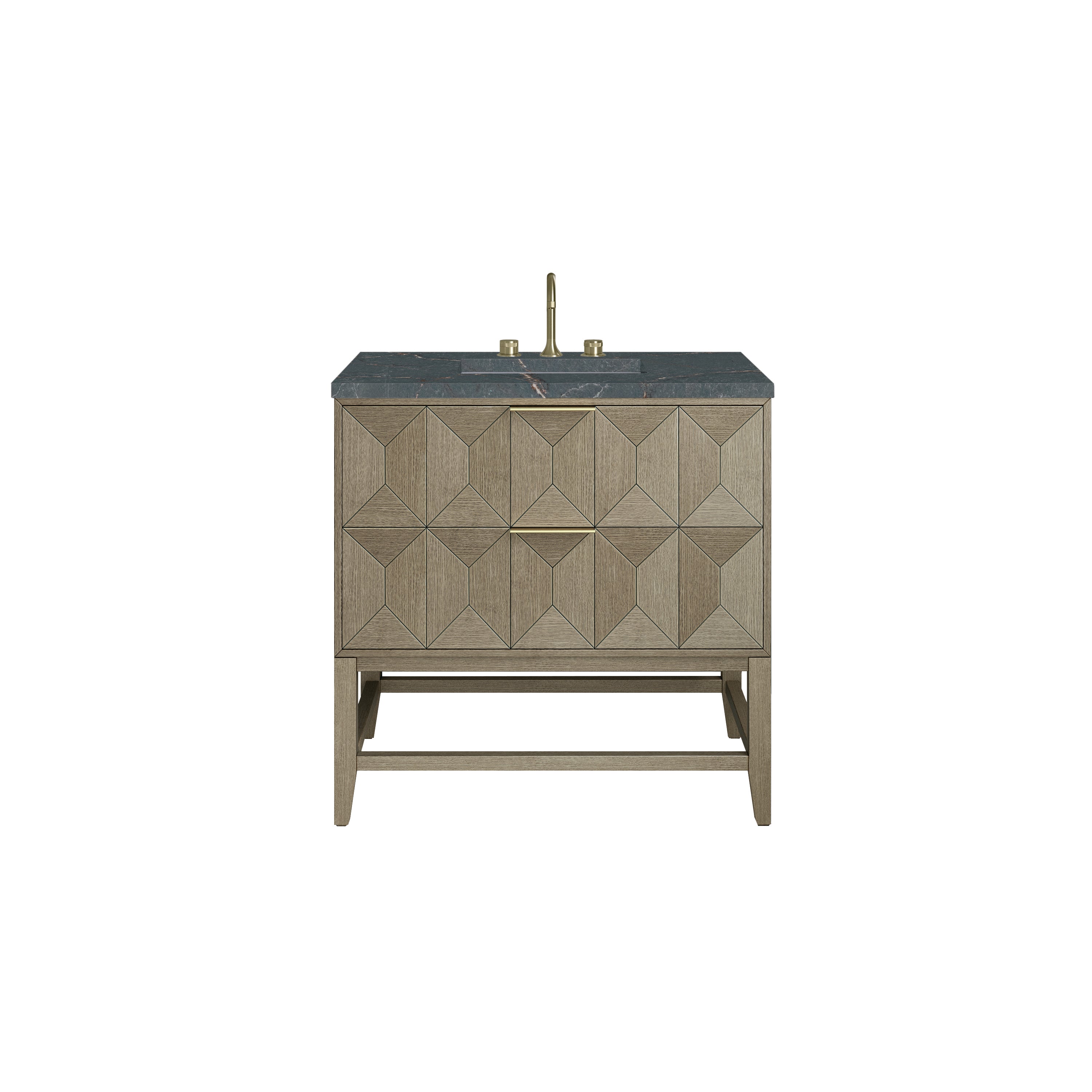 James Martin Emmeline 36" Single Vanity in Pebble Oak with 3cm Countertop