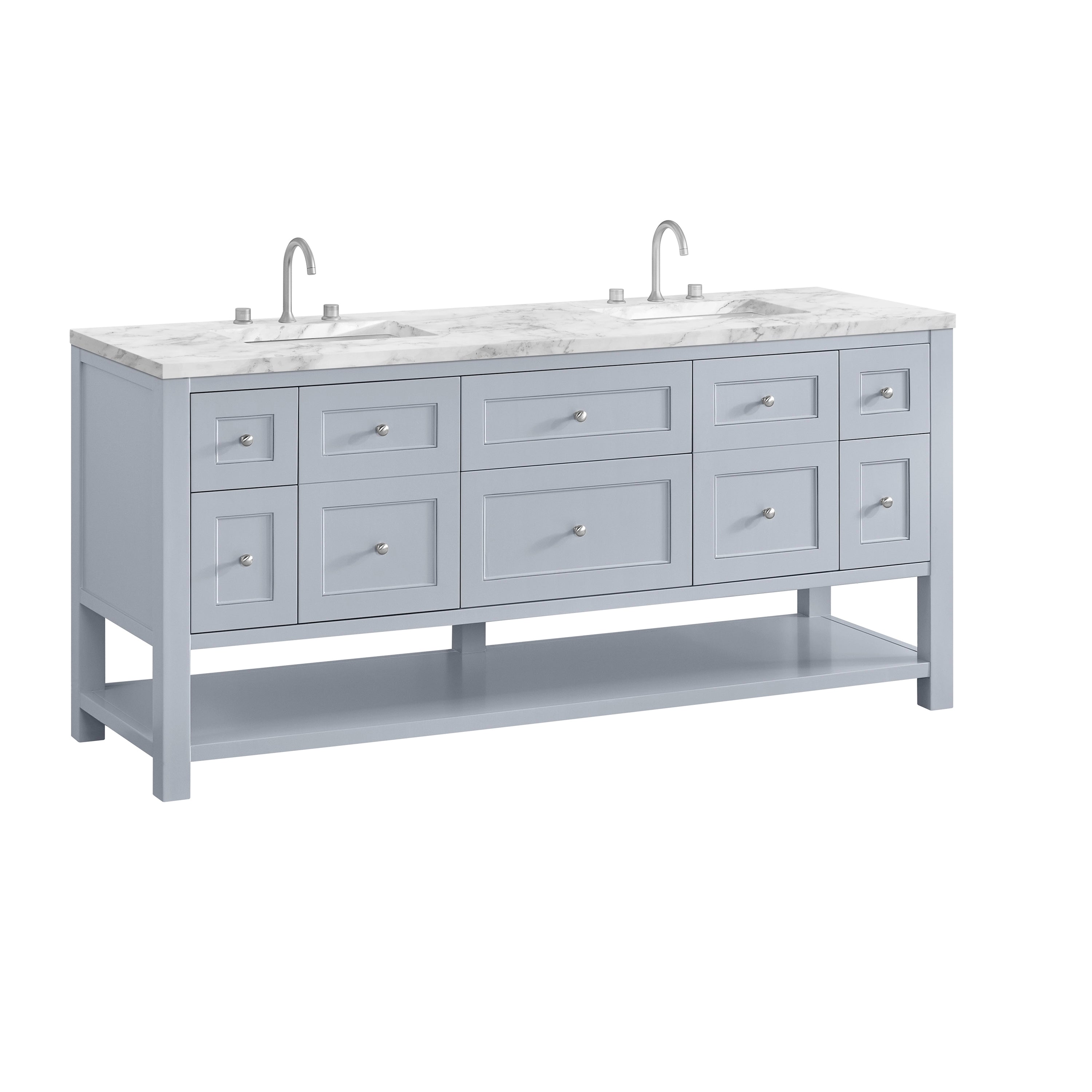 James Martin Breckenridge 72" Double Vanity in Serenity Blue with 3cm Countertop