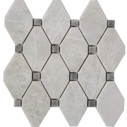 Diamond Mosaic Alaska White With Grey Dot Marble Polished