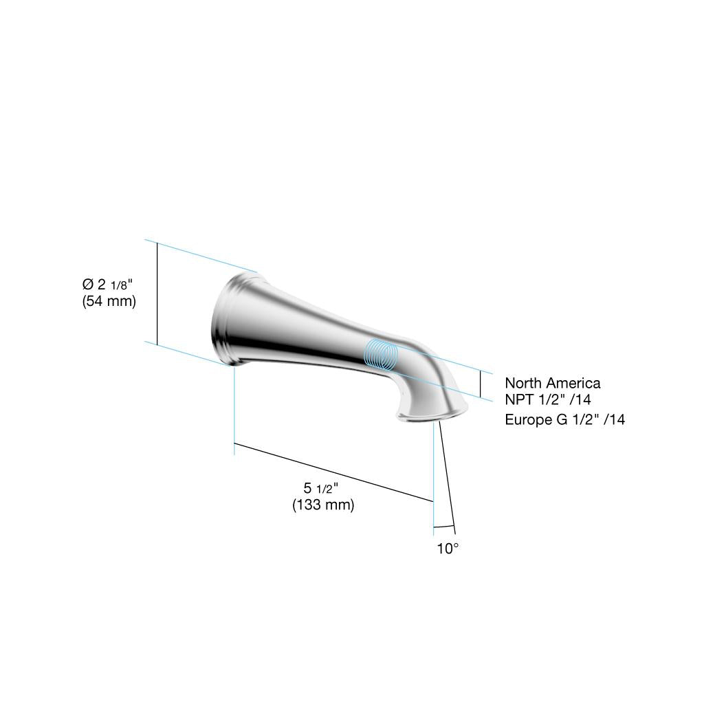 in2aqua Classic tub spout 1/2"