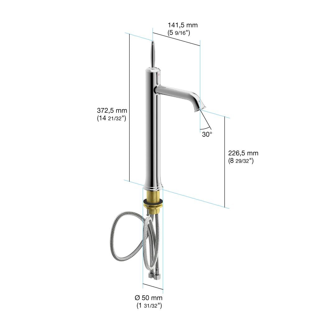 in2aqua Classic one-hole single-lever joystick vessel mixer