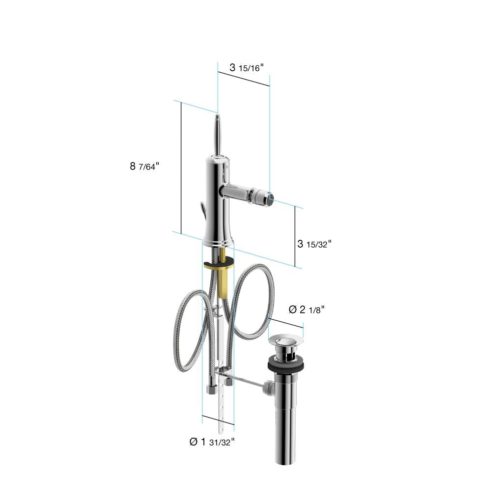 in2aqua Classic single-lever joystick bidet mixer