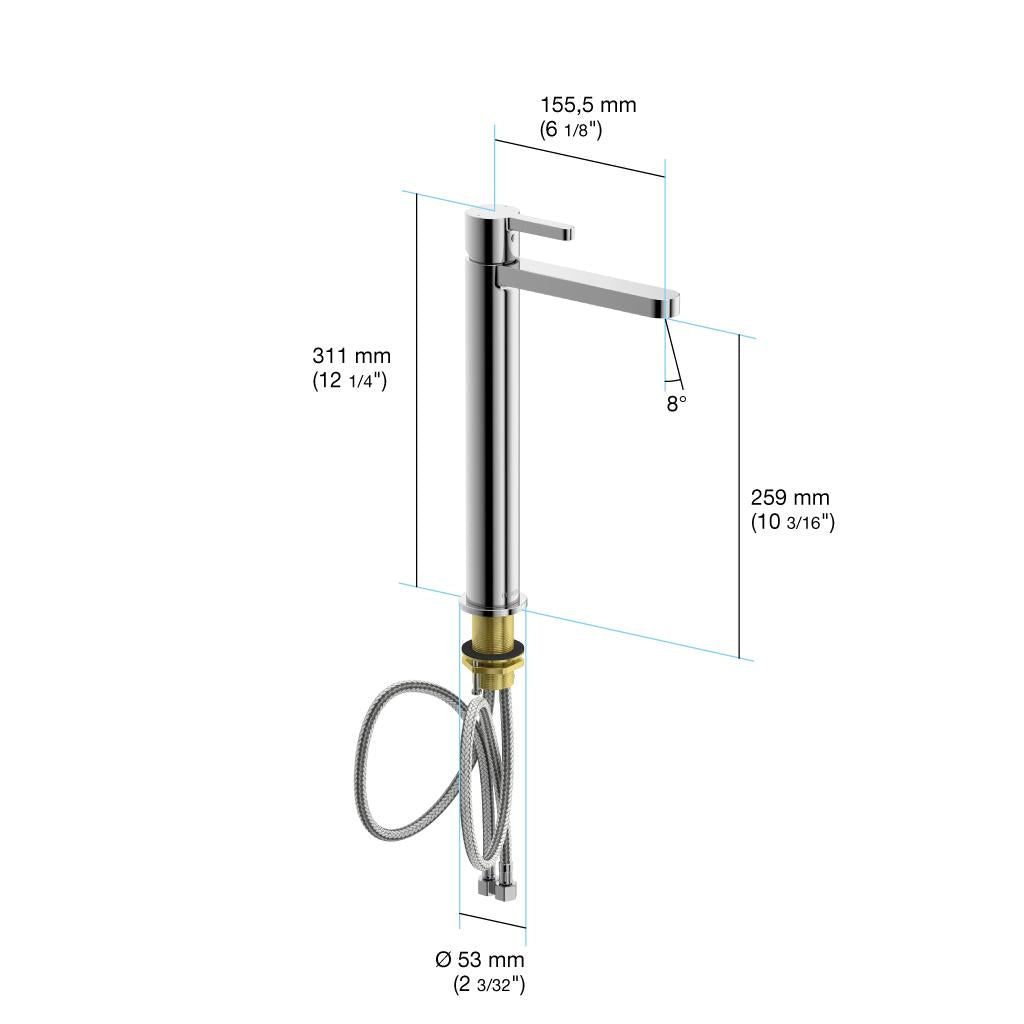 in2aqua Edge one-hole single-lever vessel mixer