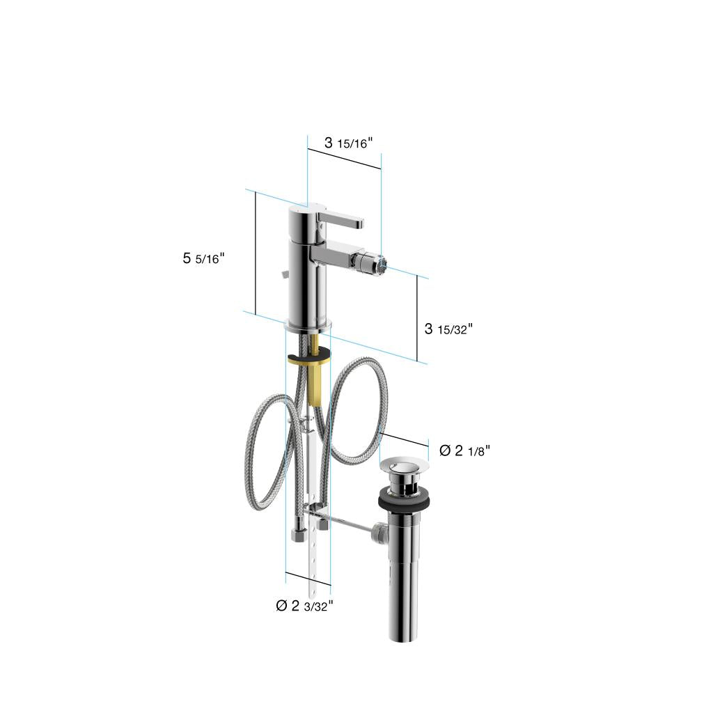 in2aqua Edge one-hole single-lever bidet mixer