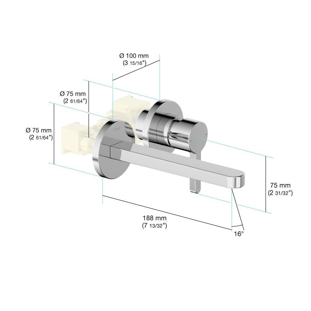 in2aqua Edge 2-hole in-wall for wash basin
