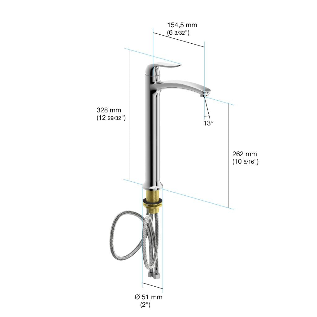 in2aqua Style one-hole single-lever vessel mixer