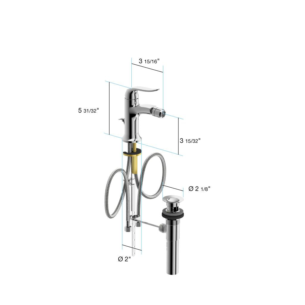in2aqua Style one-hole single-lever bidet mixer