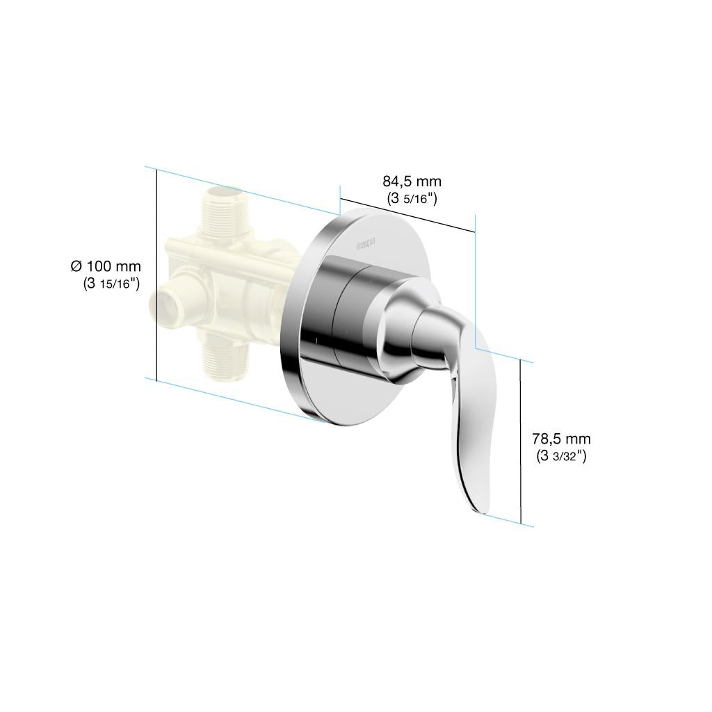 in2aqua Style motion 2-way or 3-way diverter trim kit, with shutoff