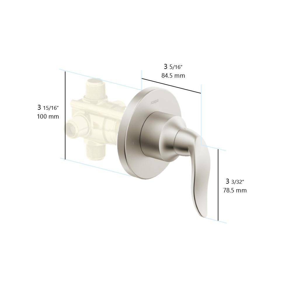 in2aqua Style motion 2-way or 3-way diverter trim kit, with shutoff
