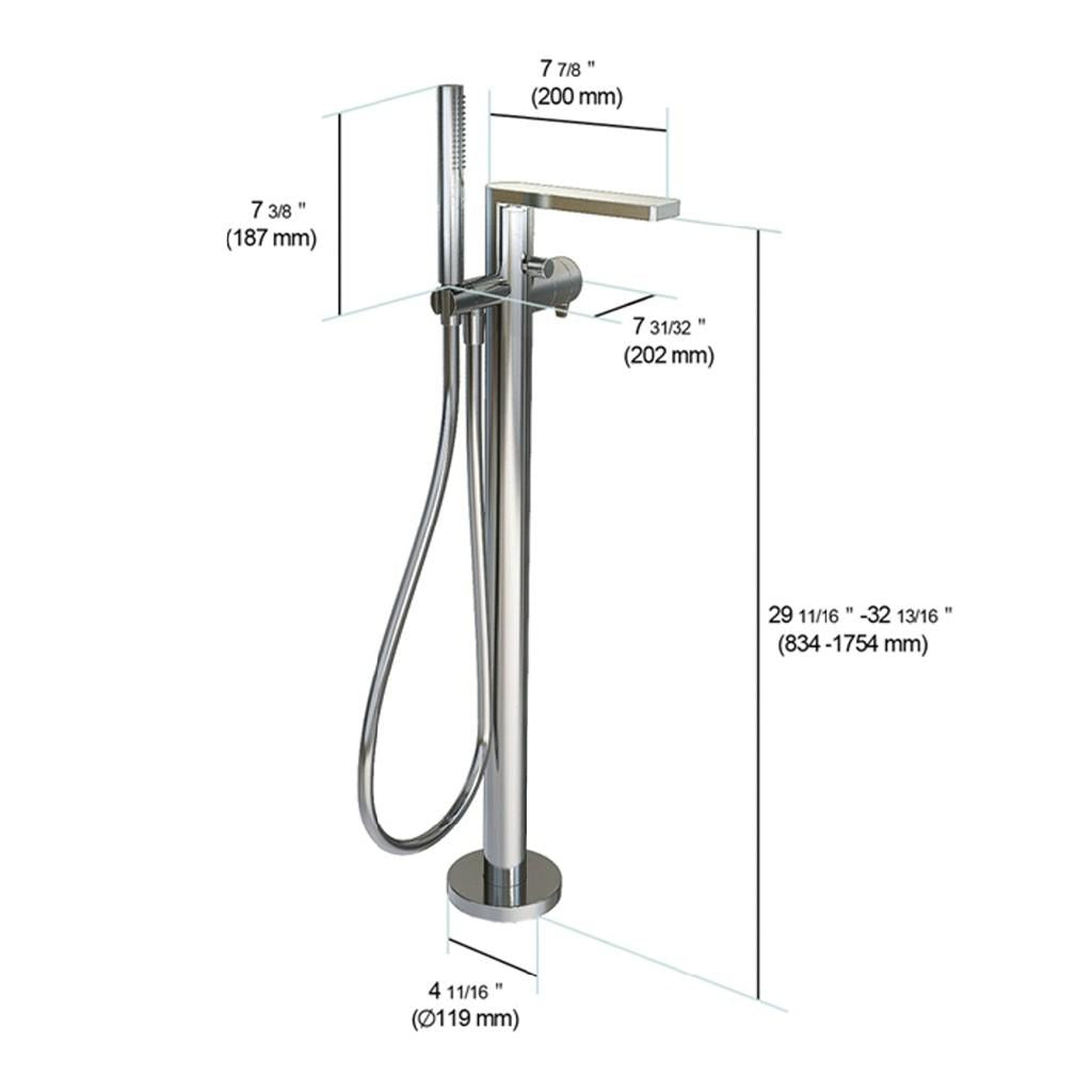 in2aqua Riva free standing mixer for tub