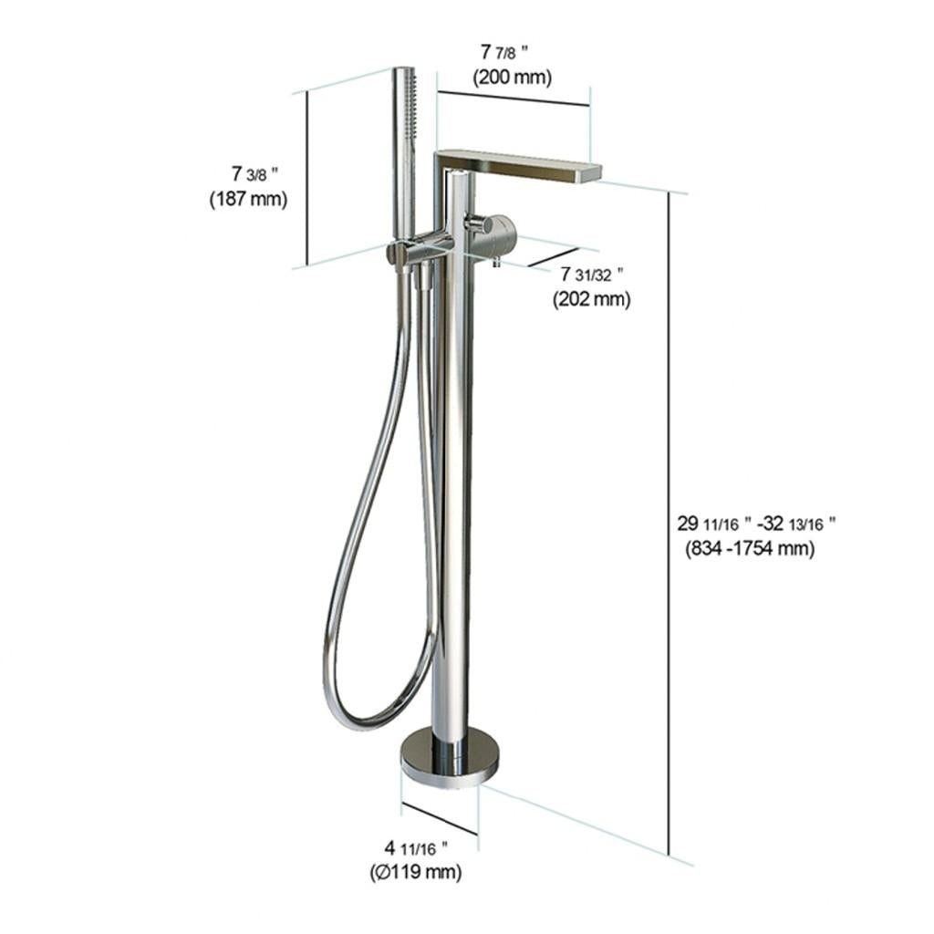 in2aqua Lana free standing mixer for tub