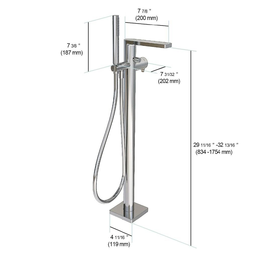 in2aqua Riva X free standing mixer for tub
