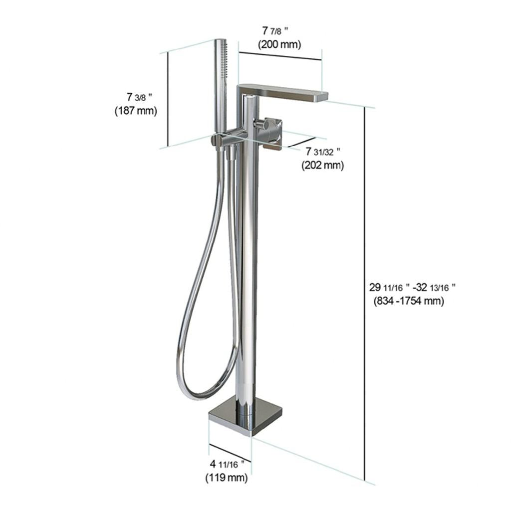 in2aqua Strata X free standing mixer for tub