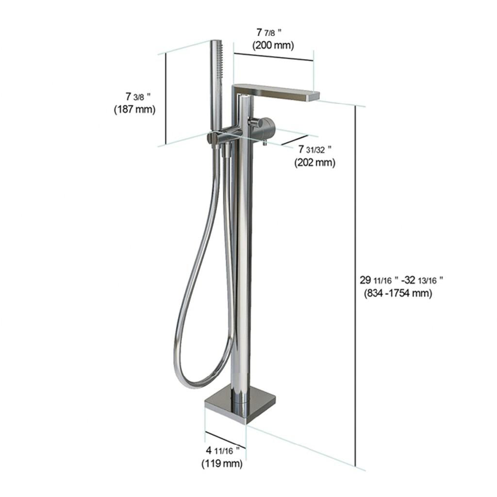in2aqua Lana X free standing mixer for tub