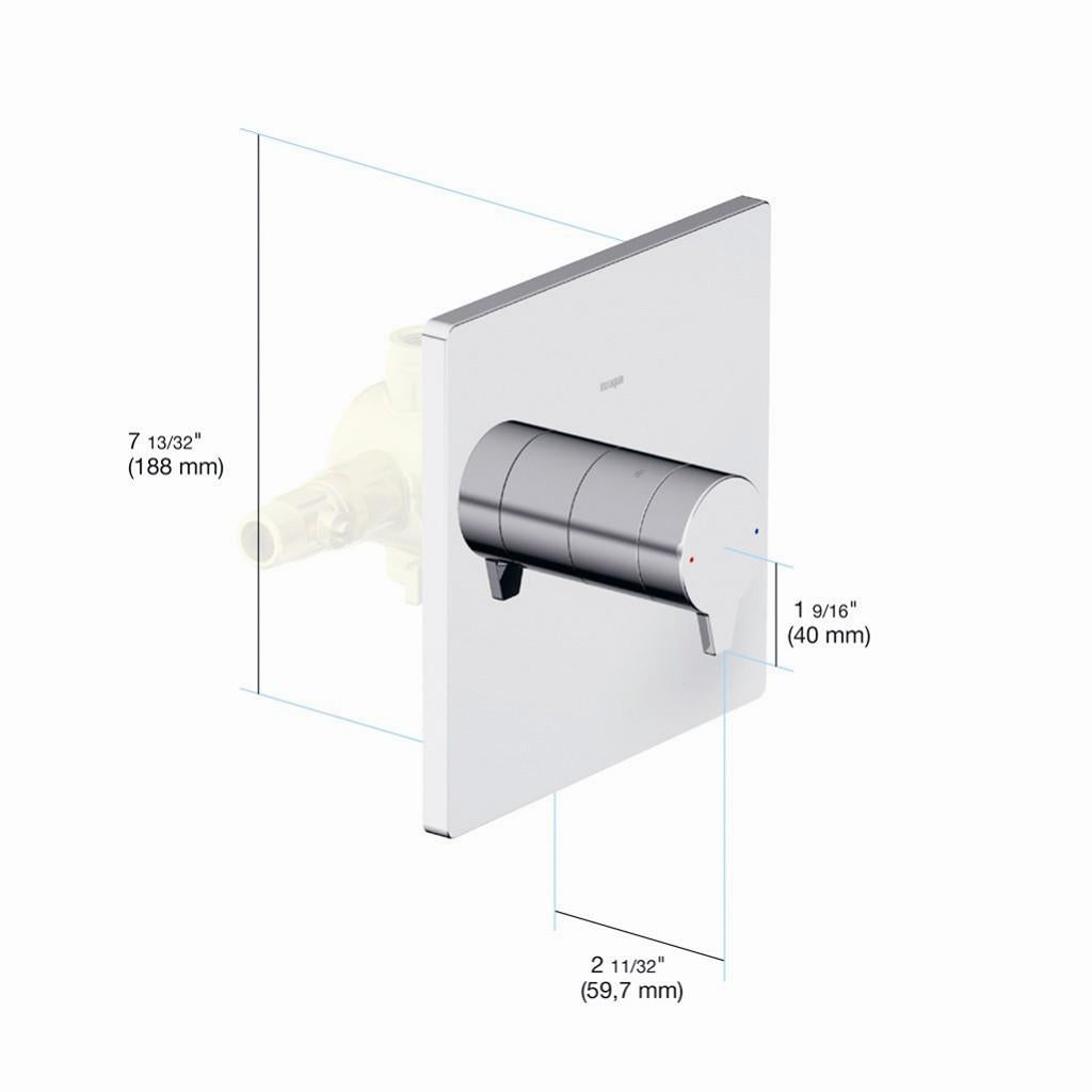 in2aqua Riva X pressure balance valve trim kit, without diverter