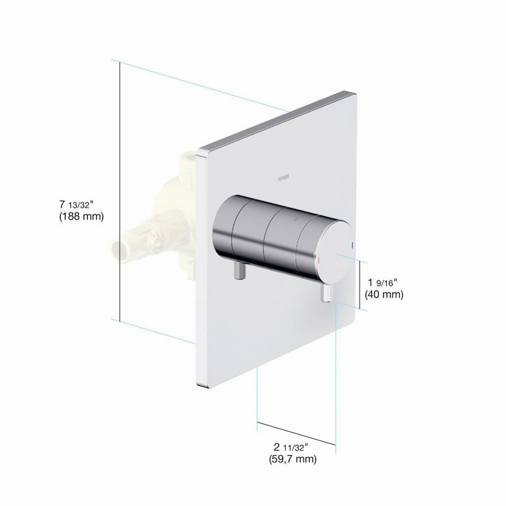 in2aqua Lana X pressure balance valve trim kit, without diverter