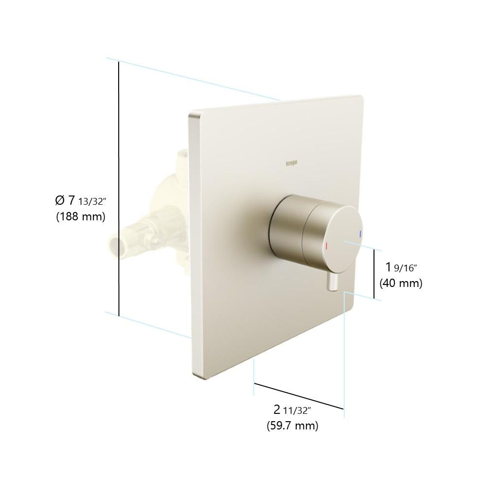 in2aqua Lana X pressure balance valve trim kit, without diverter