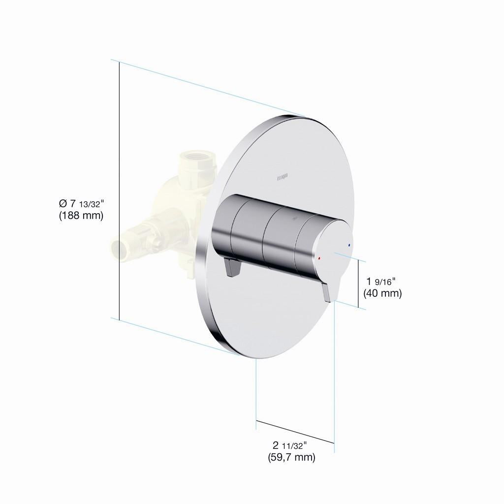 in2aqua Riva pressure balance valve trim kit, without diverter