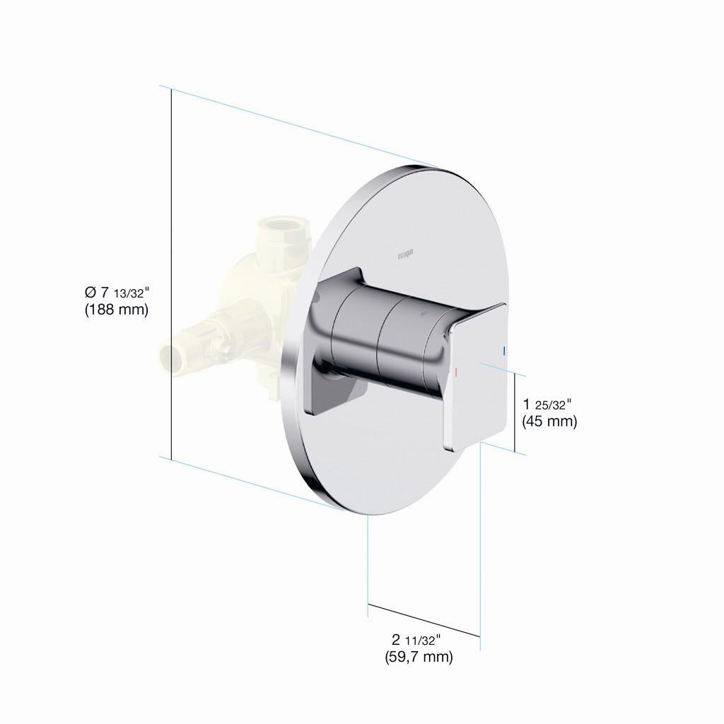 in2aqua Strata pressure balance valve trim kit, without diverter