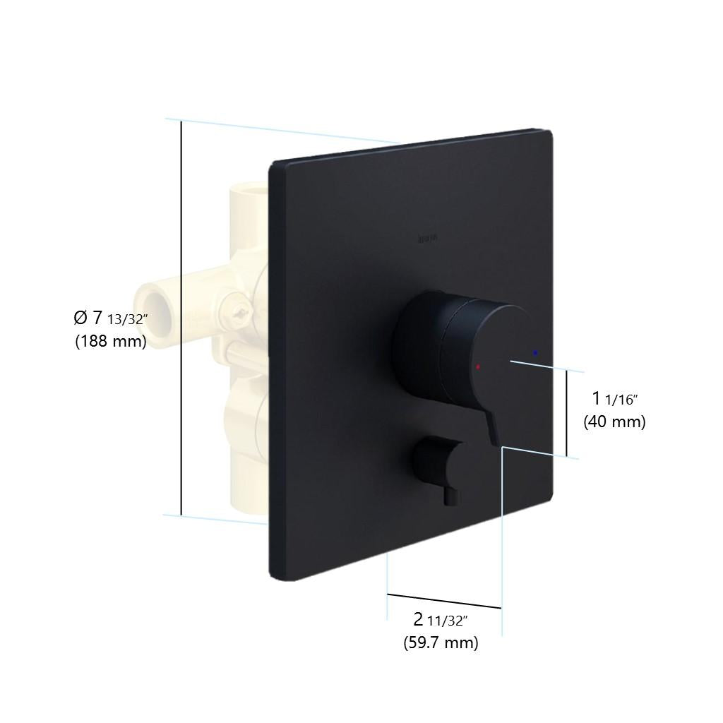 in2aqua Riva X pressure balance valve trim kit, with manual diverter