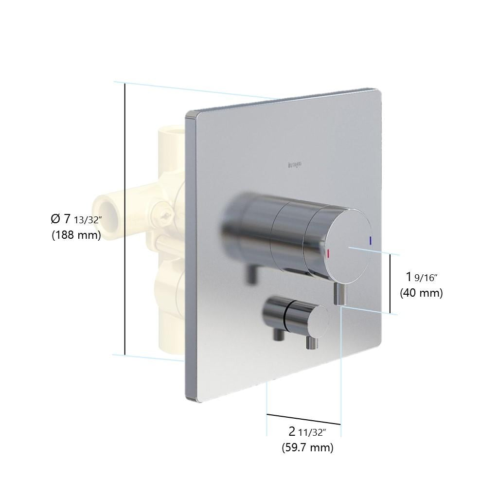 in2aqua Lana X pressure balance valve trim kit, with manual diverter