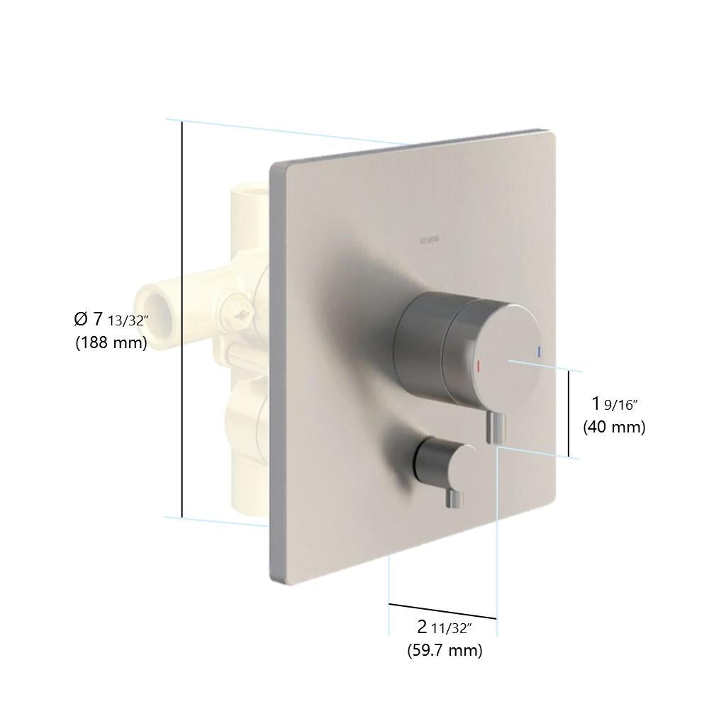 in2aqua Lana X pressure balance valve trim kit, with manual diverter