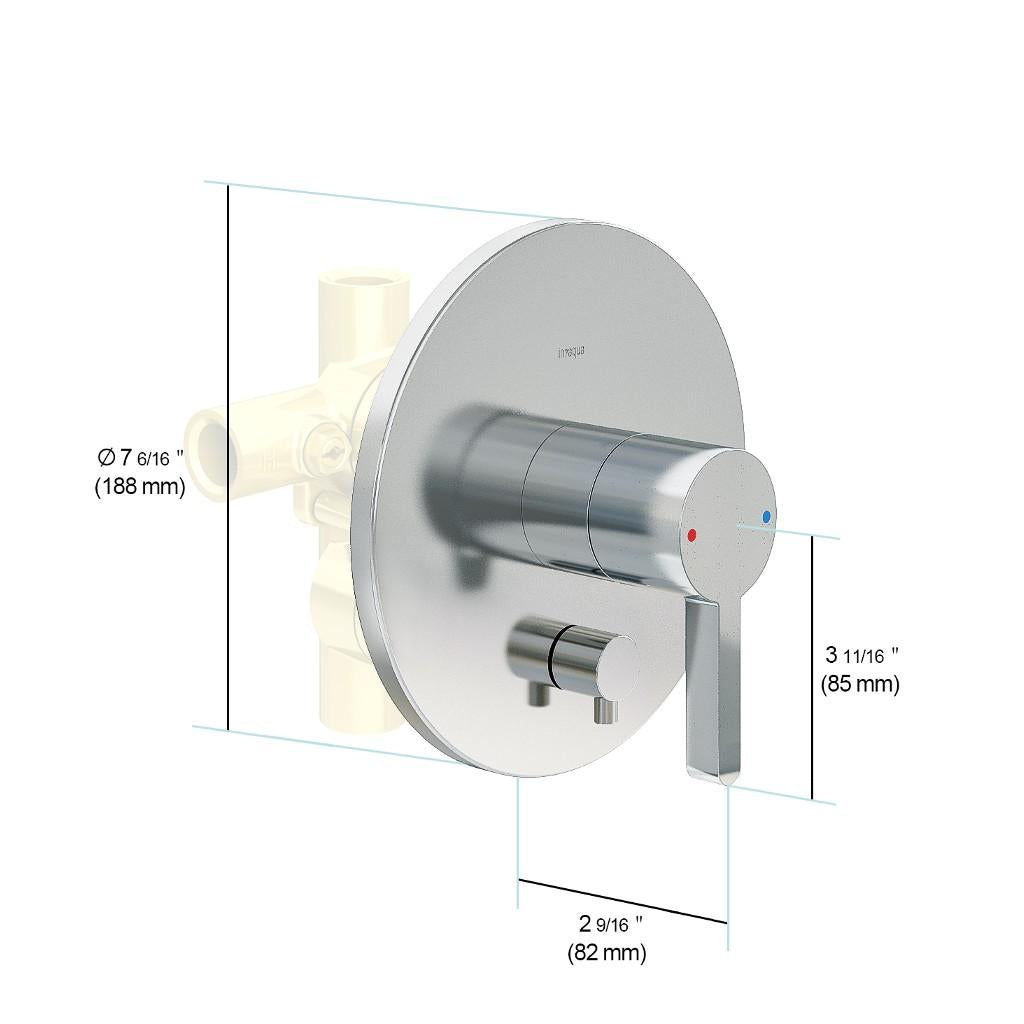 in2aqua Edge pressure balance valve trim kit, with manual diverter