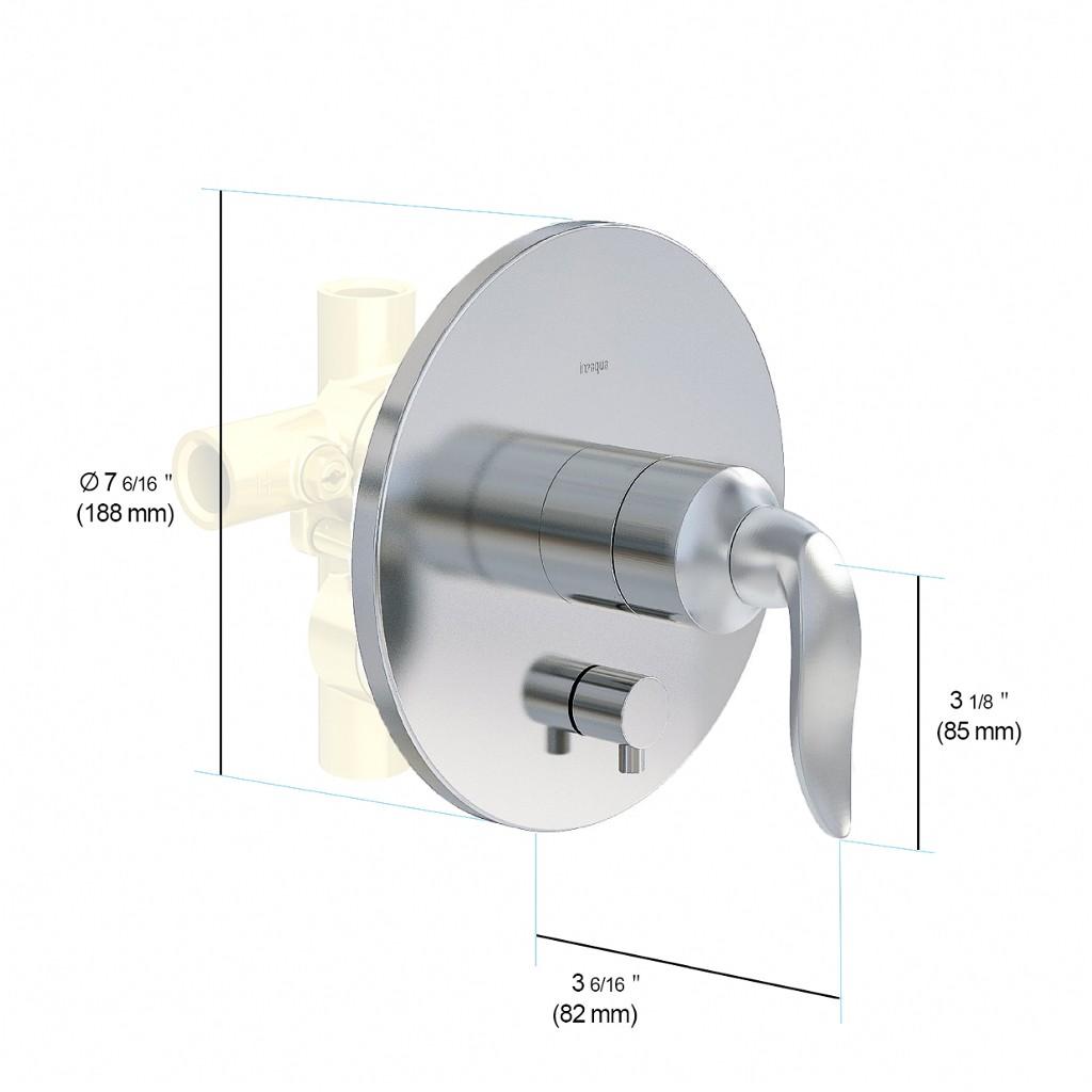 in2aqua Style pressure balance valve trim kit, with manual diverter