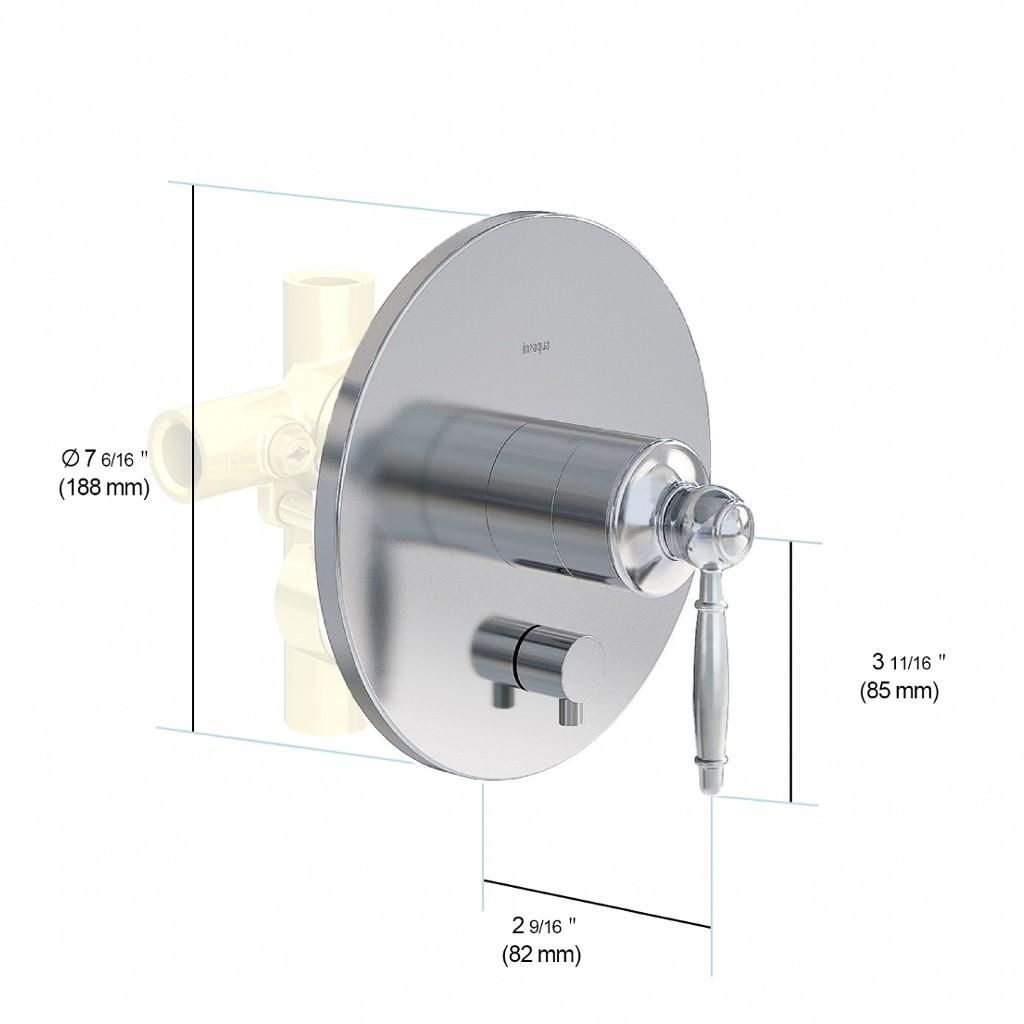 in2aqua Classic pressure balance valve trim kit, with manual diverter